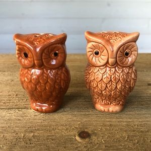 New Never Used Owl Mini Salt and Pepper Shaker Set